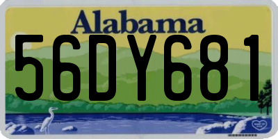 AL license plate 56DY681