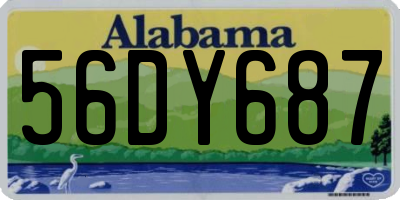 AL license plate 56DY687