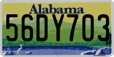 AL license plate 56DY703