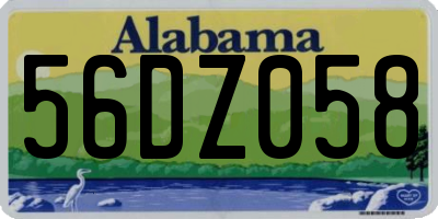AL license plate 56DZ058