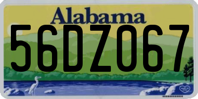 AL license plate 56DZ067