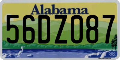 AL license plate 56DZ087
