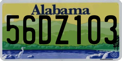 AL license plate 56DZ103