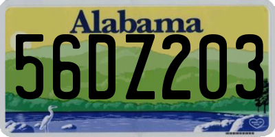 AL license plate 56DZ203