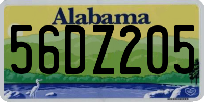 AL license plate 56DZ205