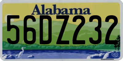 AL license plate 56DZ232