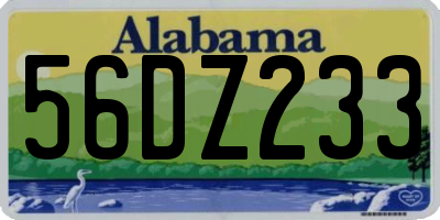 AL license plate 56DZ233