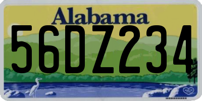 AL license plate 56DZ234