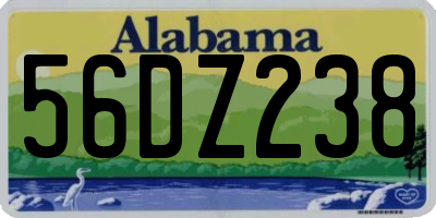 AL license plate 56DZ238