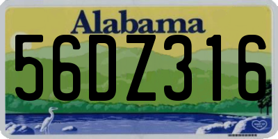 AL license plate 56DZ316