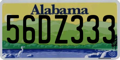 AL license plate 56DZ333