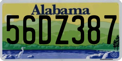 AL license plate 56DZ387