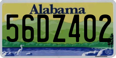 AL license plate 56DZ402