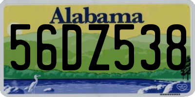 AL license plate 56DZ538