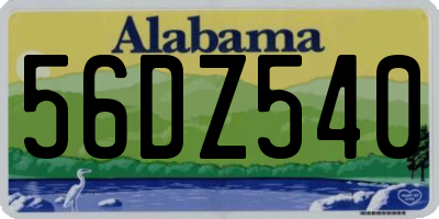 AL license plate 56DZ540