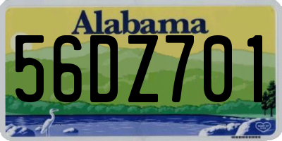 AL license plate 56DZ701