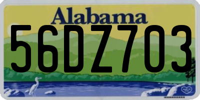 AL license plate 56DZ703