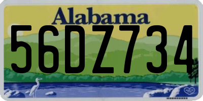 AL license plate 56DZ734