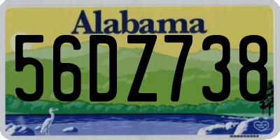 AL license plate 56DZ738