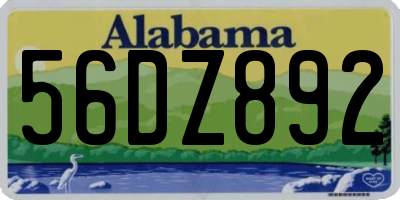 AL license plate 56DZ892