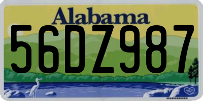 AL license plate 56DZ987