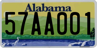 AL license plate 57AA001