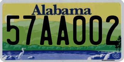AL license plate 57AA002