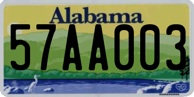 AL license plate 57AA003