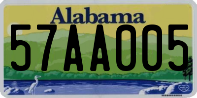 AL license plate 57AA005