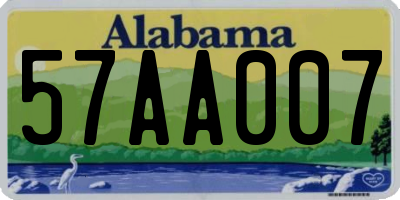 AL license plate 57AA007