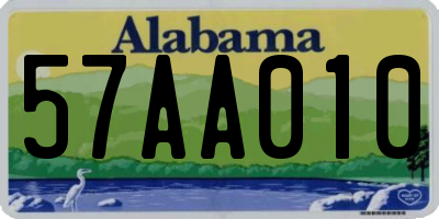 AL license plate 57AA010