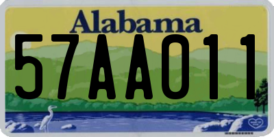 AL license plate 57AA011