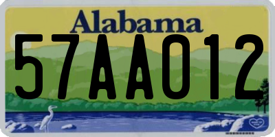 AL license plate 57AA012