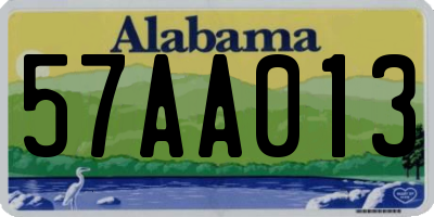 AL license plate 57AA013