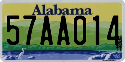 AL license plate 57AA014