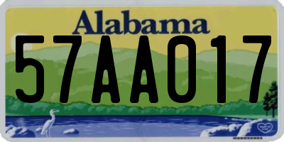 AL license plate 57AA017