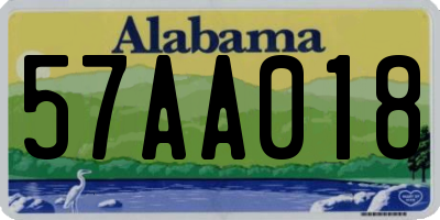 AL license plate 57AA018