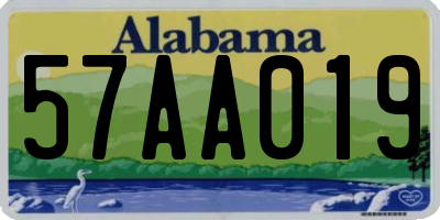AL license plate 57AA019