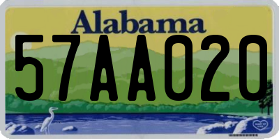 AL license plate 57AA020
