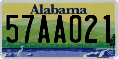 AL license plate 57AA021
