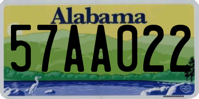 AL license plate 57AA022