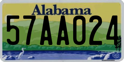 AL license plate 57AA024