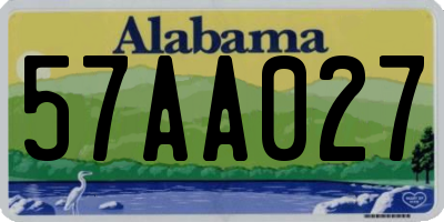 AL license plate 57AA027