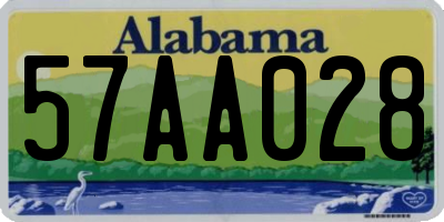 AL license plate 57AA028