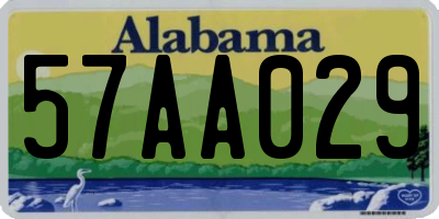 AL license plate 57AA029