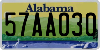 AL license plate 57AA030