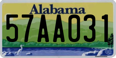 AL license plate 57AA031
