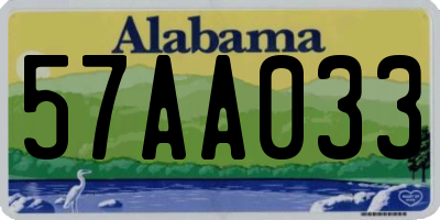 AL license plate 57AA033