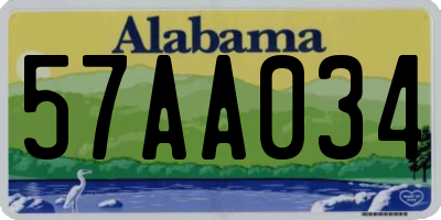 AL license plate 57AA034