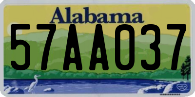 AL license plate 57AA037